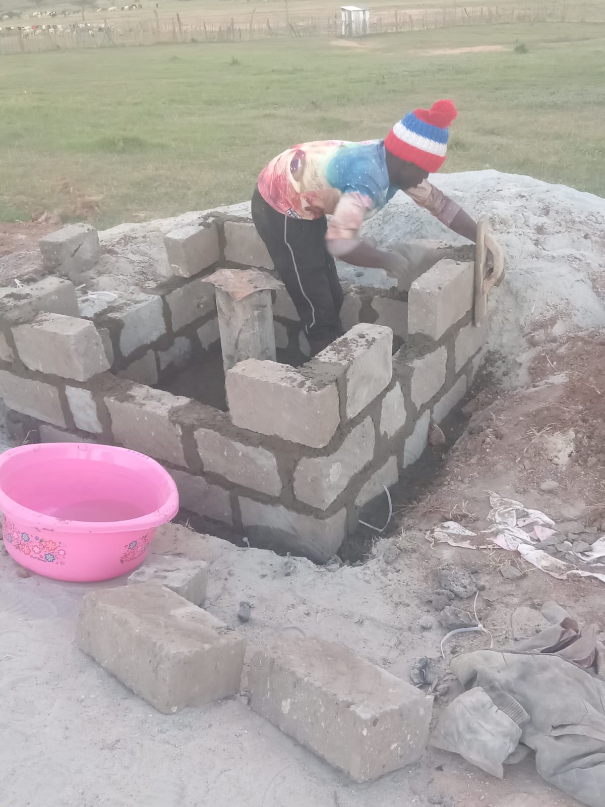 Building block enclosure around Chumvi borehole head