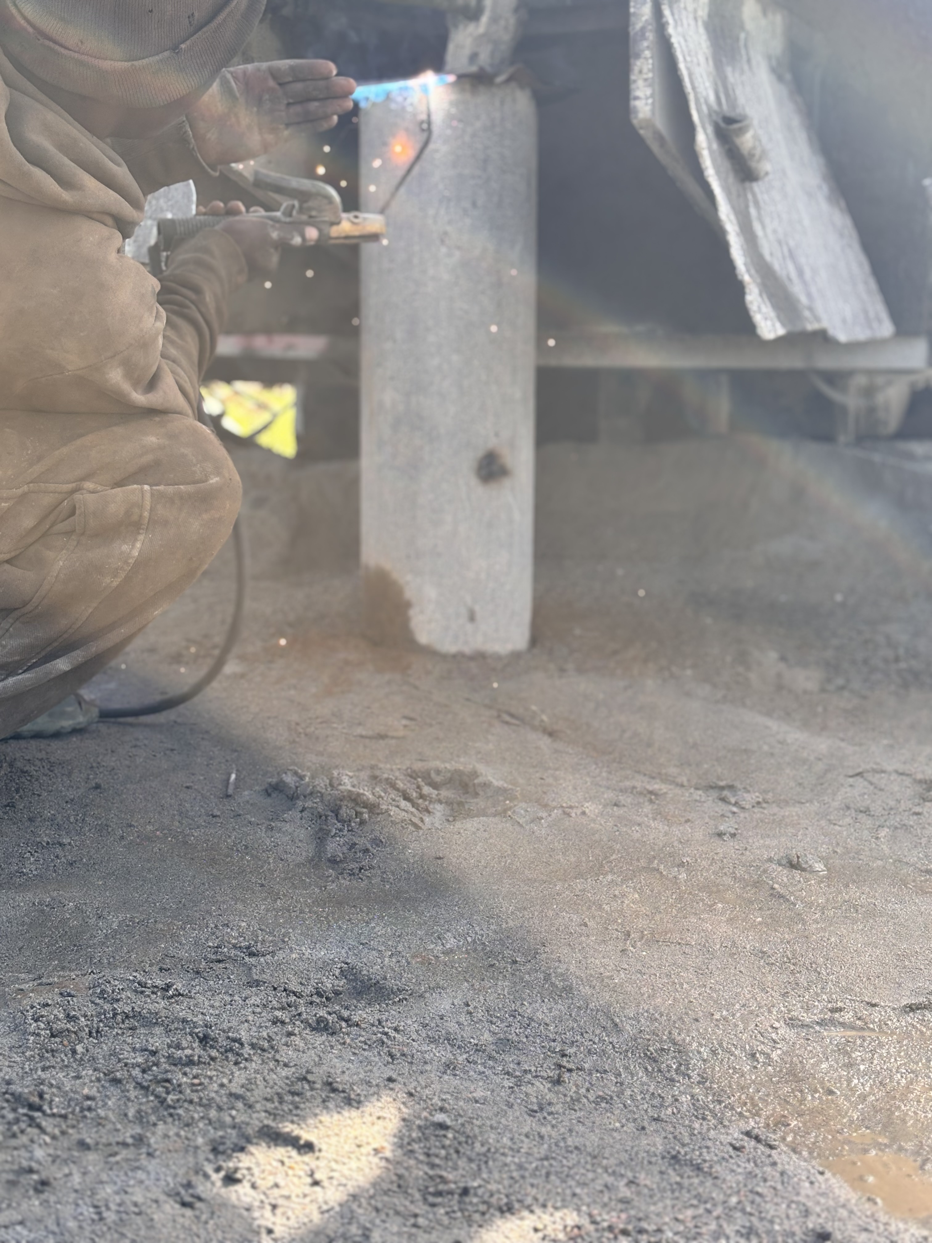 Welding borehole casing at Chumvi site