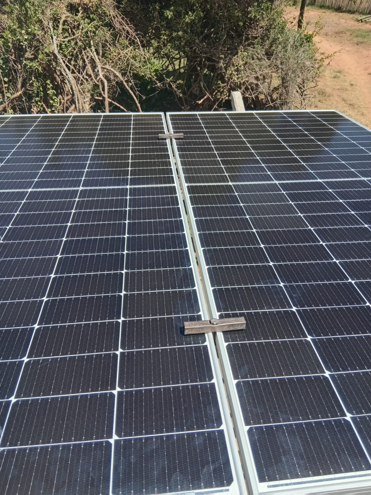 Solar panels close-up Chumvi borehole