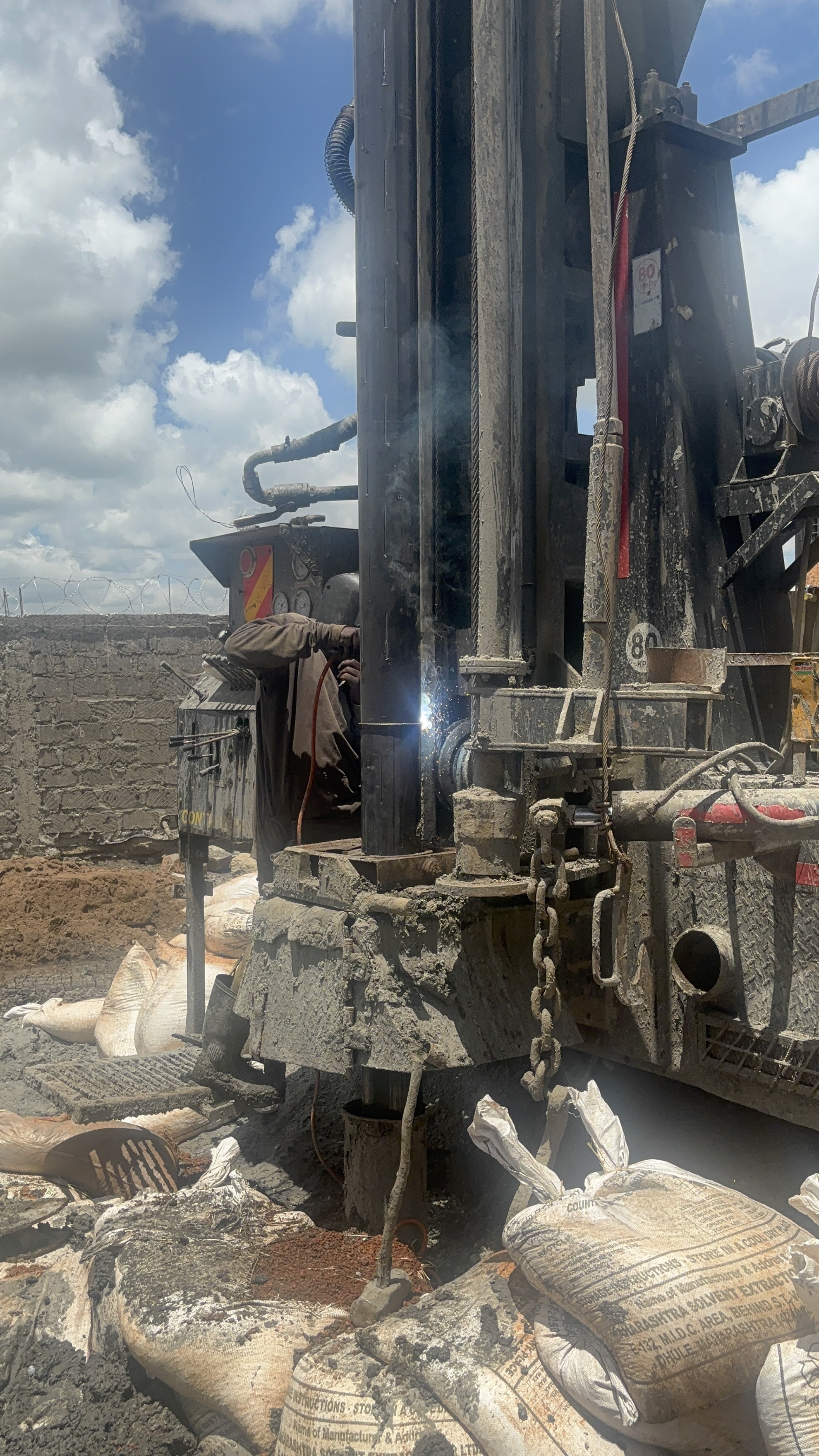 Borehole equipping work at Kantafu Machakos