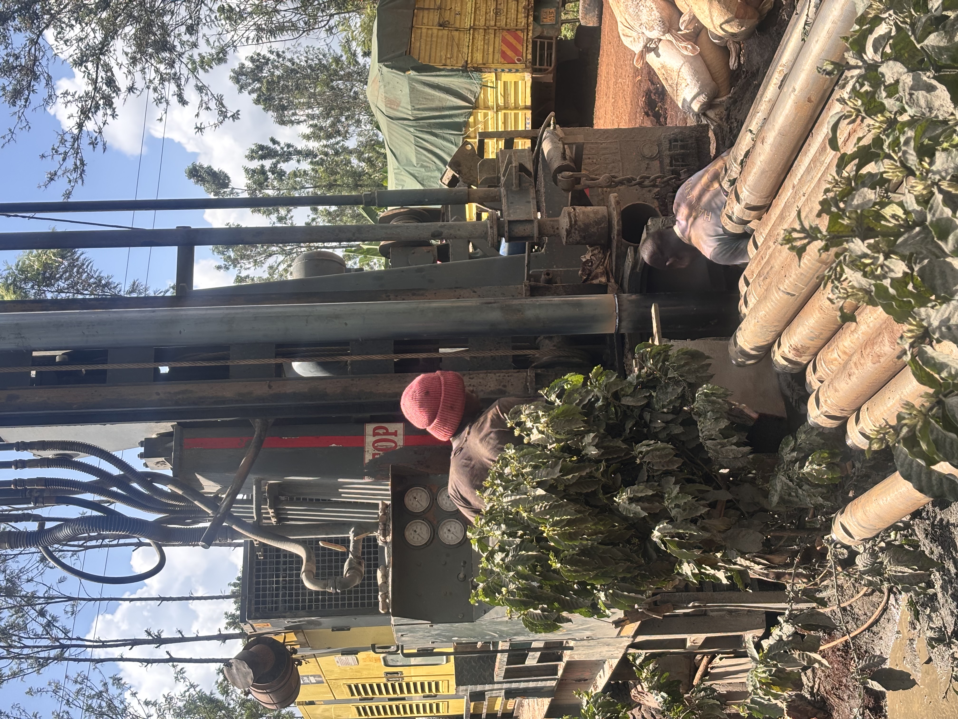 Borehole drilling and casing at Karurumo farm