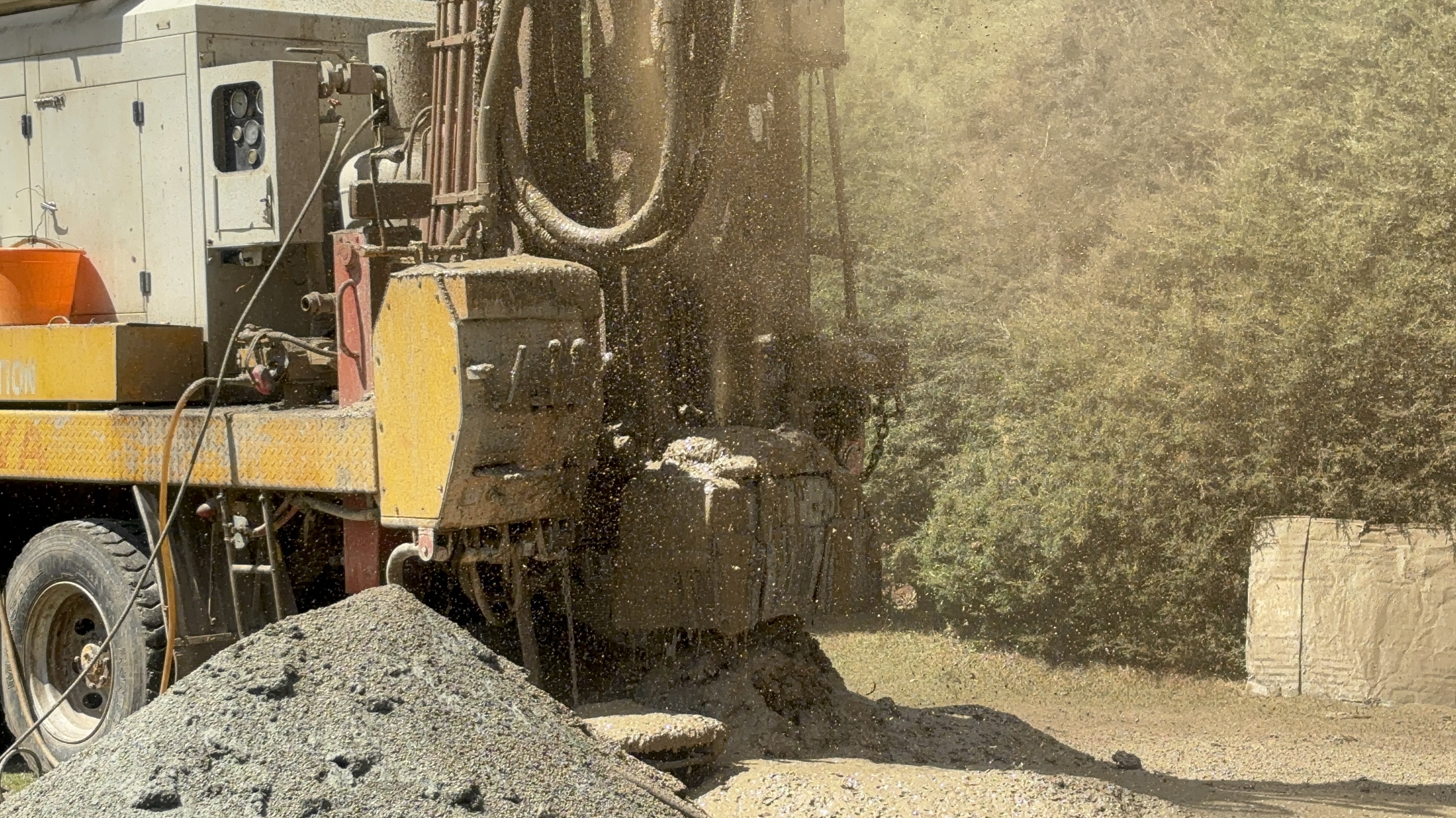 Steel surface casing being set on Moiben borehole